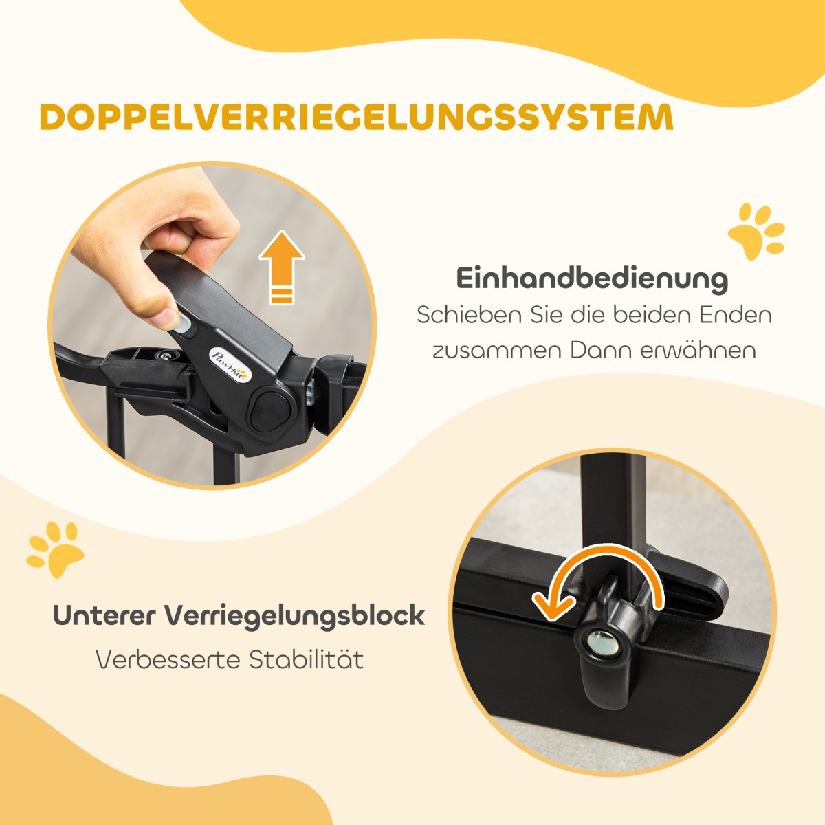 Dog Barrier Διπλή Κλειδαίνουσα Αυτοκλειόμενη Πόρτα 104cm High Steel Μαύρο