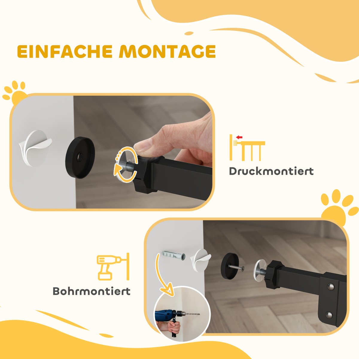 Dog Barrier Διπλή Κλειδαίνουσα Αυτοκλειόμενη Πόρτα 104cm High Steel Μαύρο