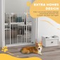 Dog Barrier Διπλή Κλειδαίνουσα Αυτοκλειόμενη Πόρτα 104cm Υψηλό Ατσάλι Λευκό