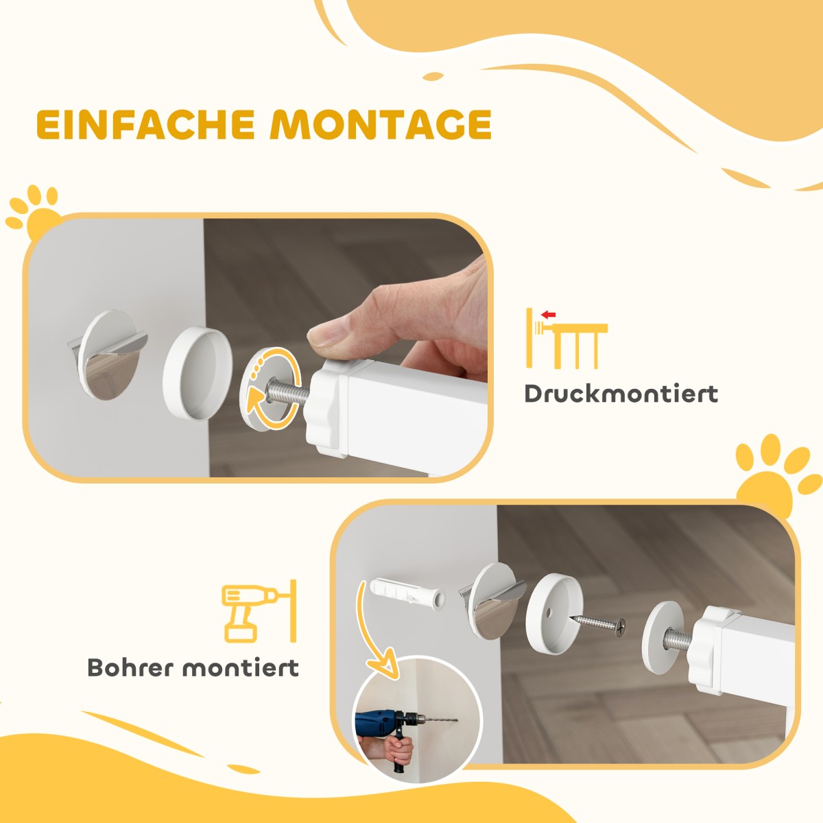 Dog Barrier Διπλή Κλειδαίνουσα Αυτοκλειόμενη Πόρτα 104cm Υψηλό Ατσάλι Λευκό