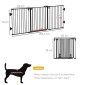 Ρυθμιζόμενη προστατευτική πύλη Freestanding Dog Barrier 202,5 ​​x 76 cm Dog Gate Πτυσσόμενη πύλη ασφαλείας Dog Barrier για σκάλες, πόρτες, κουζίνα, διάδρομος, 3 πάνελ, μαύρο