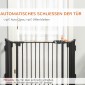 Ρυθμιζόμενη προστατευτική πύλη Freestanding Dog Barrier 202,5 ​​x 76 cm Dog Gate Πτυσσόμενη πύλη ασφαλείας Dog Barrier για σκάλες, πόρτες, κουζίνα, διάδρομος, 3 πάνελ, μαύρο