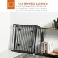 Ρυθμιζόμενη προστατευτική πύλη Freestanding Dog Barrier 202,5 ​​x 76 cm Dog Gate Πτυσσόμενη πύλη ασφαλείας Dog Barrier για σκάλες, πόρτες, κουζίνα, διάδρομος, 3 πάνελ, μαύρο