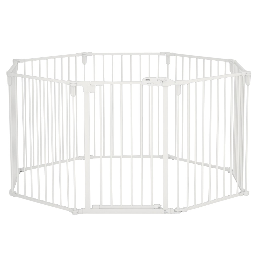 Puppy run 8 τεμαχίων, αναδιπλούμενο 60 x 76 cm για κουτάβι παρκοκρέβατο με πόρτα, πύλη σκύλου για μικρά, μεσαία σκυλιά, εξωτερικό περίβλημα για πόρτα, τζάκι, σκάλες, λευκό
