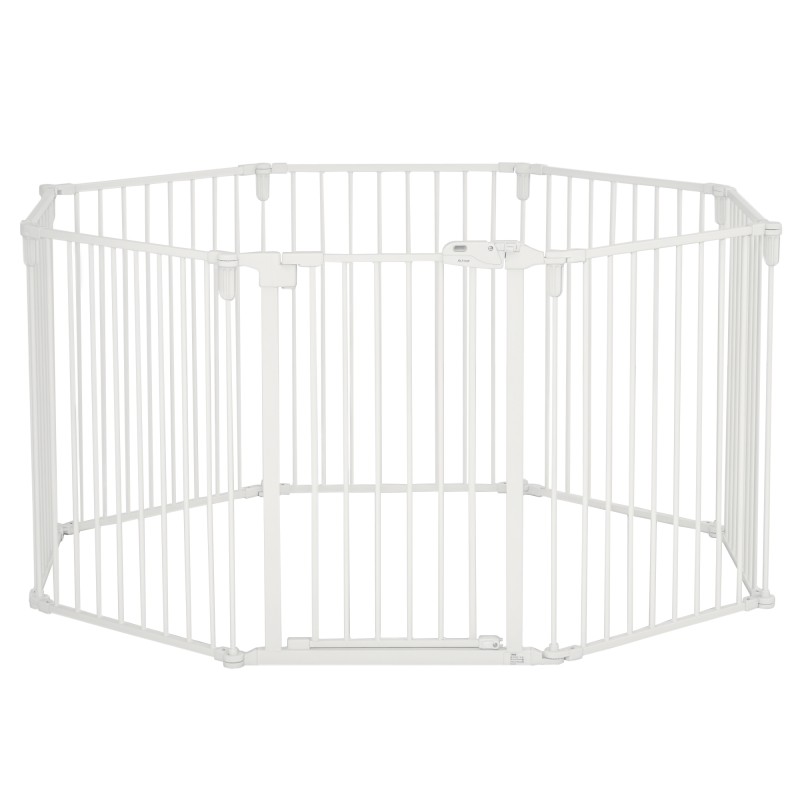 Puppy run 8 τεμαχίων, αναδιπλούμενο 60 x 76 cm για κουτάβι παρκοκρέβατο με πόρτα, πύλη σκύλου για μικρά, μεσαία σκυλιά, εξωτερικό περίβλημα για πόρτα, τζάκι, σκάλες, λευκό