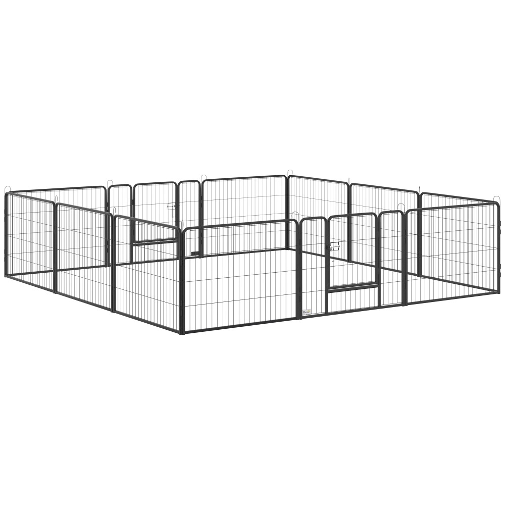 Περίβλημα κατοικίδιων ζώων, puppy run, puppy gate, 12 πάνελ, εξωτερικό και εσωτερικό, γκρι
