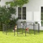 Puppy run, περίβλημα για κατοικίδια, 12 πάνελ το καθένα 80x80 cm, 2 πόρτες, ατσάλινο πλαίσιο, γκρι
