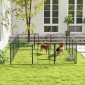 Puppy run, περίβλημα για κατοικίδια, 12 πάνελ το καθένα 80x80 cm, 2 πόρτες, ατσάλινο πλαίσιο, γκρι