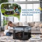 Πτυσσόμενο Pet Play Run με τσάντα αποθήκευσης για κουτάβια και γατάκια εσωτερικού χώρου γκρι