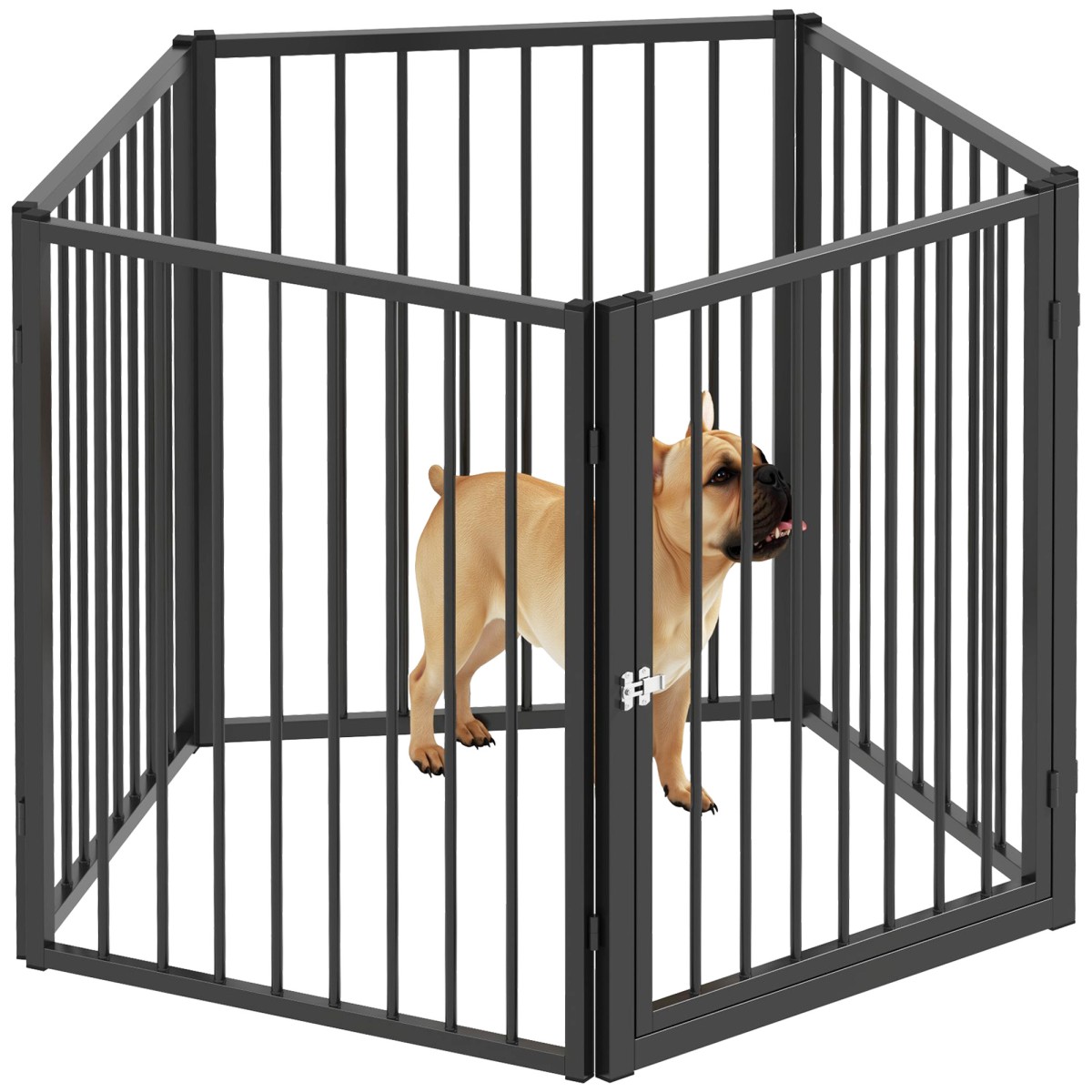 Dog Park Animal Park 5 Panel Portable Field Field Safe Μαύρο