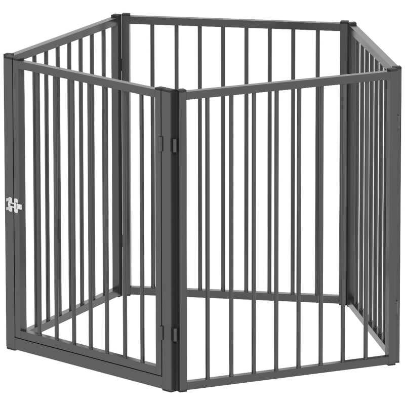 Dog Park Animal Park 5 Panel Portable Field Field Safe Μαύρο