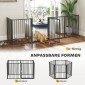 Puppy Run, Dog Run, Puppy Enclosure, 6 πάνελ με πόρτα, πτυσσόμενο και φορητό φράχτη σκύλου, ατσάλι, μαύρο