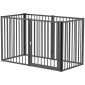 Puppy Run, Dog Run, Puppy Enclosure, 6 πάνελ με πόρτα, πτυσσόμενο και φορητό φράχτη σκύλου, ατσάλι, μαύρο