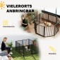 Puppy Run, Dog Run, Puppy Enclosure, 8 πάνελ με πόρτα, πτυσσόμενο και φορητό φράχτη σκύλου, ατσάλι, μαύρο