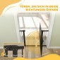 Πύλη Pet 77cm Πόρτα Σκάλας Ρυθμιζόμενο Πλάτος 76-104cm με Γάτα Πόρτα για Σκάλες και Πόρτες Μαύρο