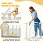 Πύλη Pet 77cm Πόρτα Σκάλας Ρυθμιζόμενο Πλάτος 76-104cm με Γάτα Πόρτα για Σκάλες και Πόρτες Λευκό