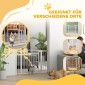 Πύλη Pet 77cm Πόρτα Σκάλας Ρυθμιζόμενο Πλάτος 76-104cm με Γάτα Πόρτα για Σκάλες και Πόρτες Λευκό