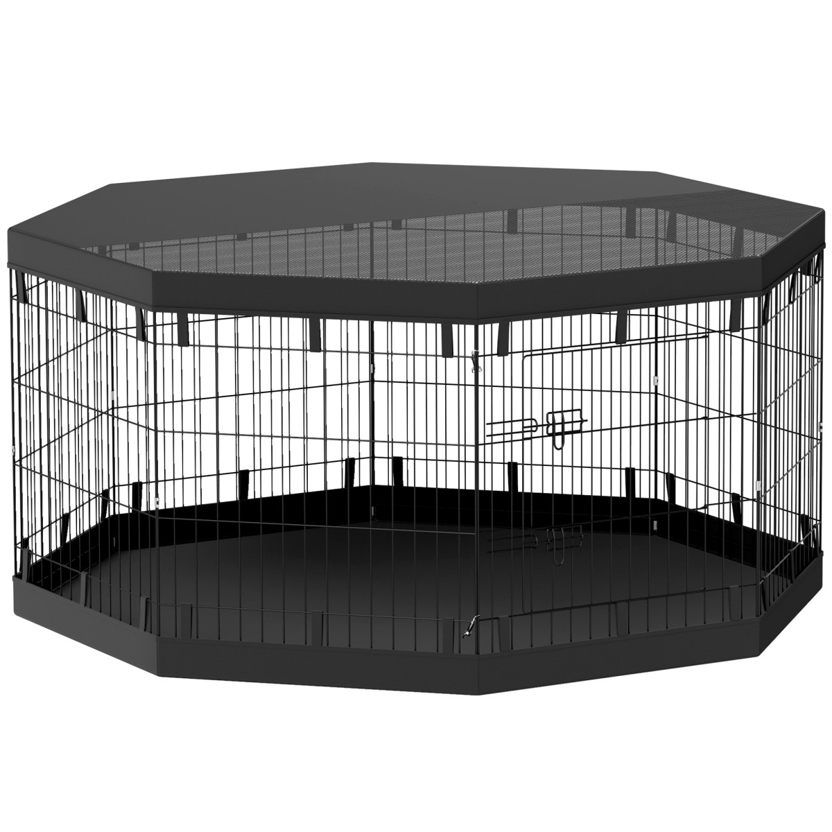Puppy run, 76 cm ύψος/περ. 2,5 m², 8 πάνελ, υπόστρωμα, συνδυασμός μουσαμάς οροφής
