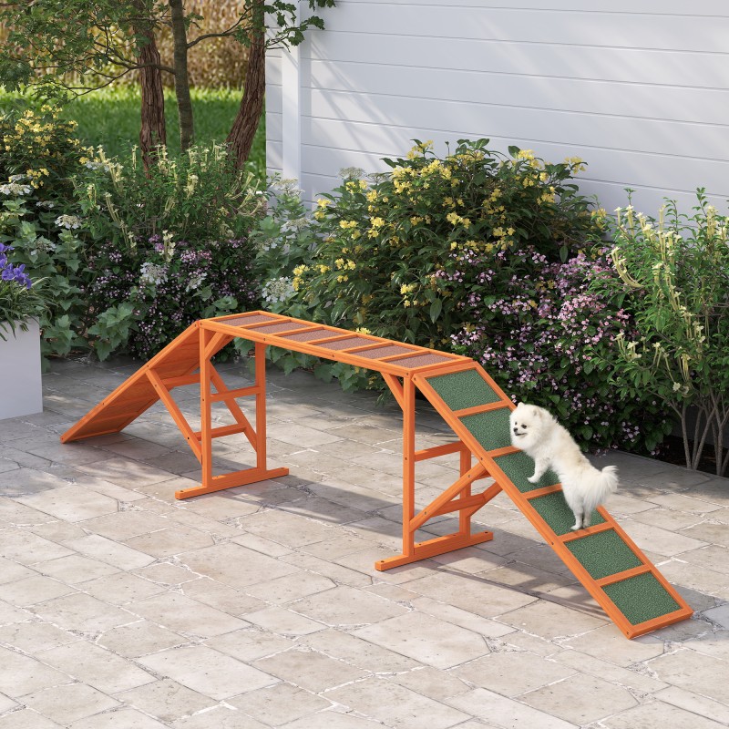 Agility Dog Ramp, Γήπεδο, Αντιολισθητικό, Αδιάβροχο, Ξύλο, 335 x 55 x 60 cm, Πορτοκαλί