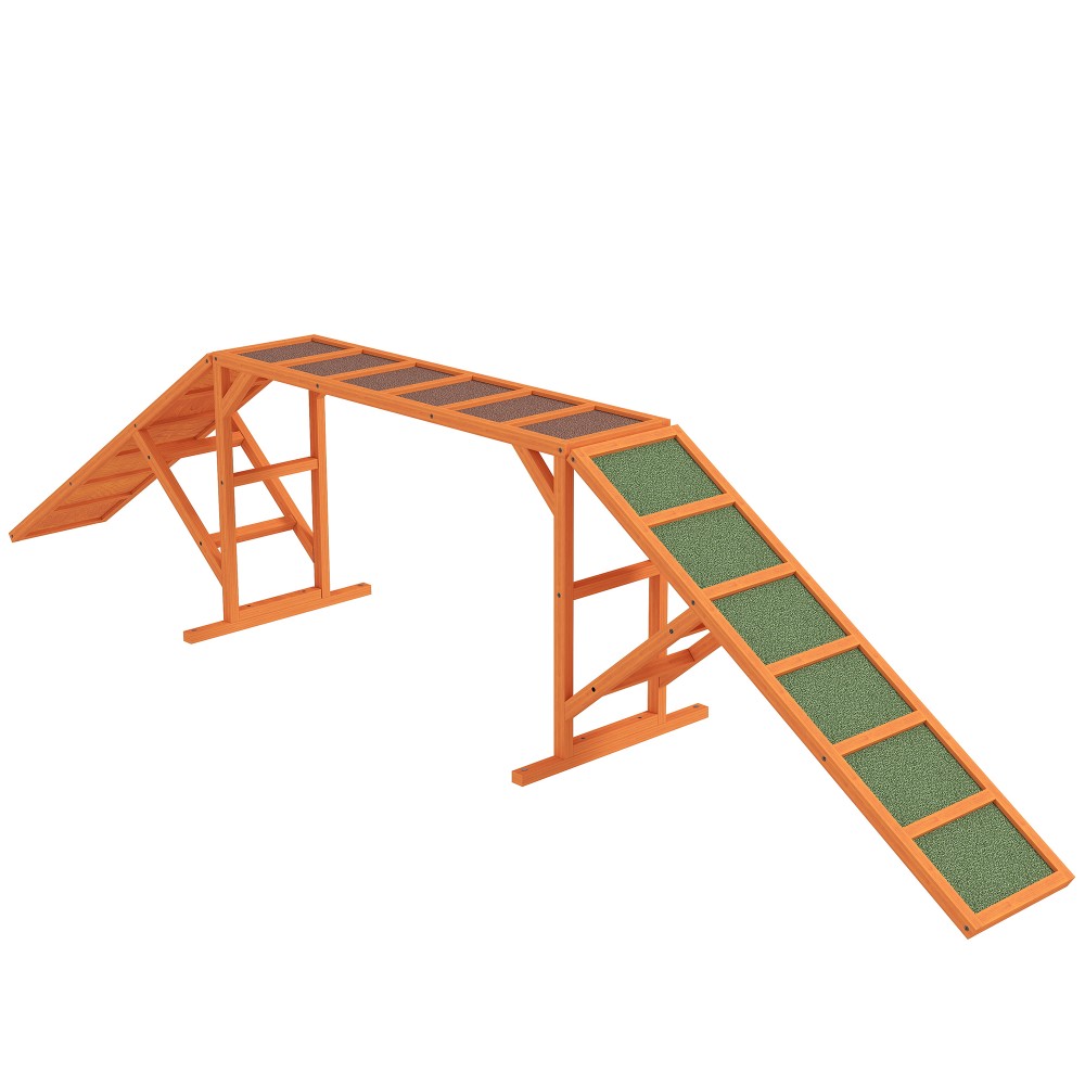 Agility Dog Ramp, Γήπεδο, Αντιολισθητικό, Αδιάβροχο, Ξύλο, 335 x 55 x 60 cm, Πορτοκαλί