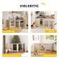 Ανεξάρτητη Πύλη Pet Dog Gate with Door 4 Panel Hallway Staircase Door Frame MDF Steel