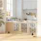 Ανεξάρτητη Πύλη Pet Dog Gate with Door 4 Panel Hallway Staircase Door Frame MDF Steel