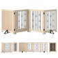 Ανεξάρτητη Πύλη Pet Dog Gate with Door 4 Panel Hallway Staircase Door Frame MDF Steel
