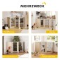 Ανεξάρτητη Πύλη Pet Dog Gate with Door 4 Panel Hallway Staircase Door Frame MDF Steel