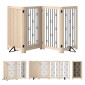 Ανεξάρτητη Πύλη Pet Dog Gate with Door 4 Panel Hallway Staircase Door Frame MDF Steel