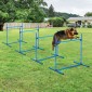 Agility Set Ρυθμιζόμενο ύψος Σκύλος Agility Equipment with 4 Hurdles Carry Bag 104x67 cm Μπλε