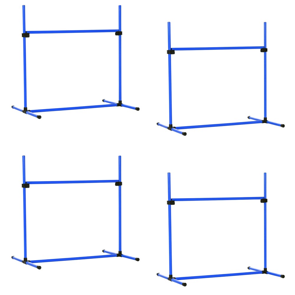 Agility Set Ρυθμιζόμενο ύψος Σκύλος Agility Equipment with 4 Hurdles Carry Bag 104x67 cm Μπλε