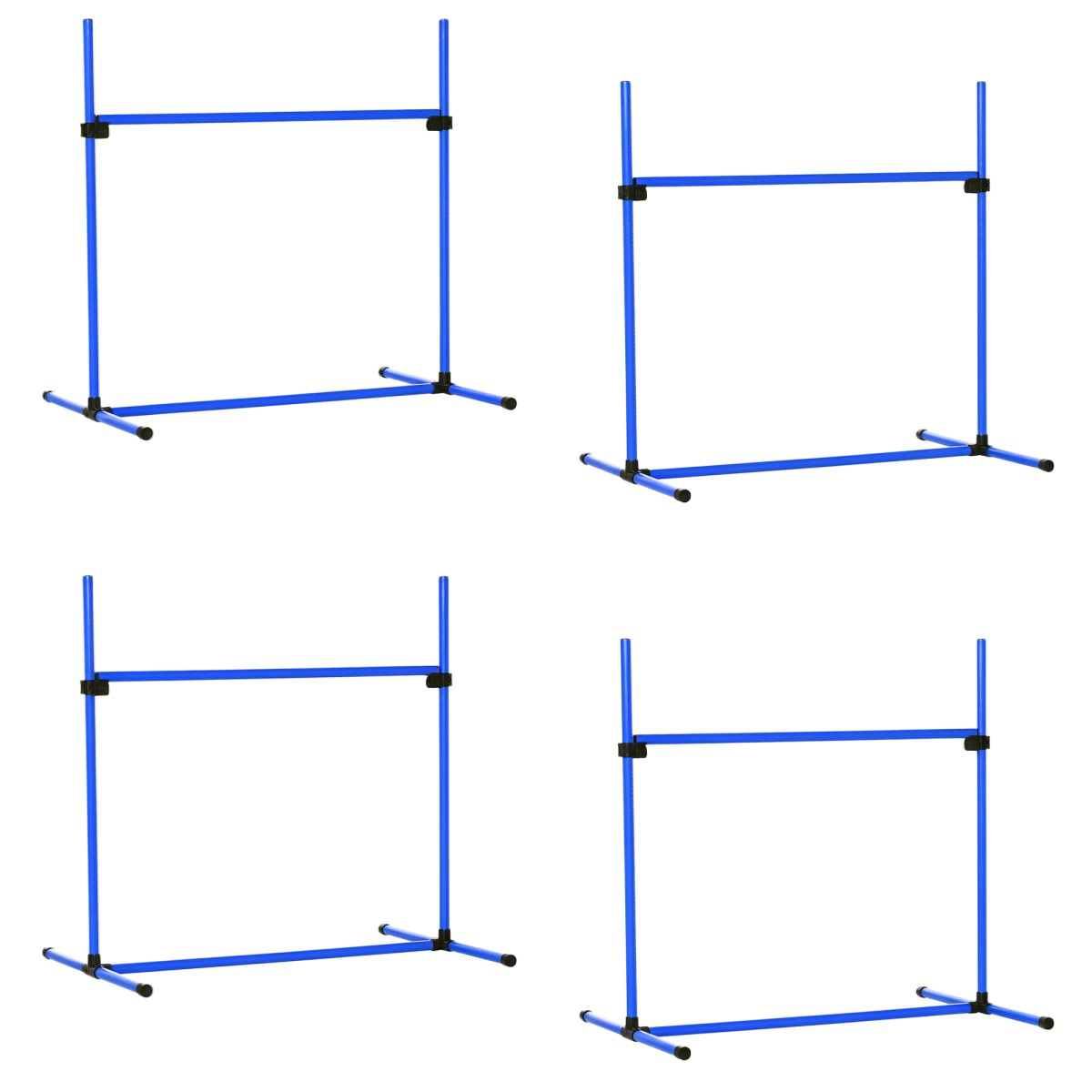 Agility Set Ρυθμιζόμενο ύψος Σκύλος Agility Equipment with 4 Hurdles Carry Bag 104x67 cm Μπλε