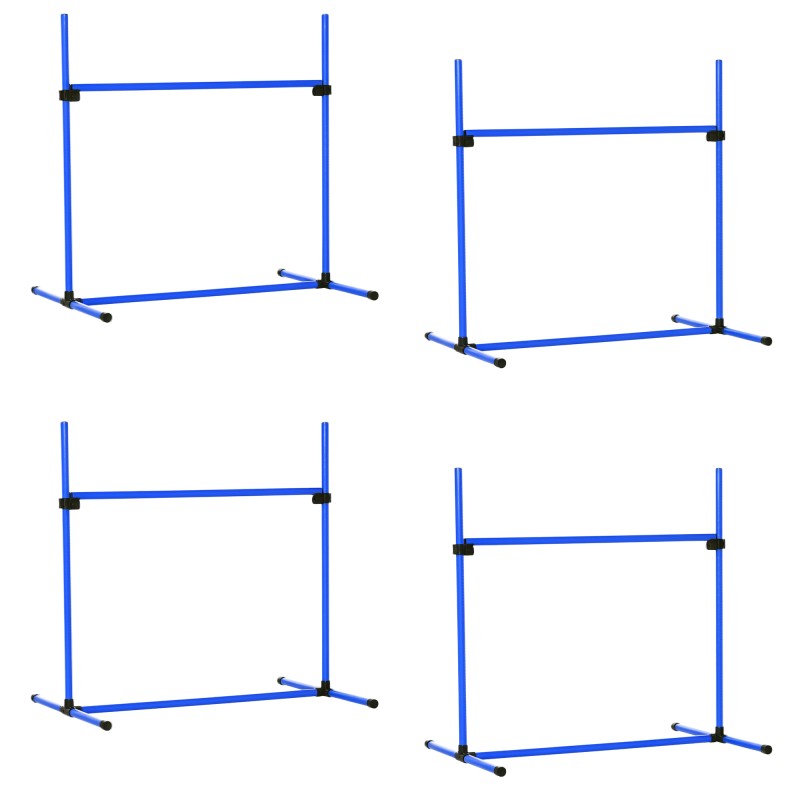 Agility Set Ρυθμιζόμενο ύψος Σκύλος Agility Equipment with 4 Hurdles Carry Bag 104x67 cm Μπλε