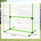 Agility Set Dogs 4 τεμαχίων ρυθμιζόμενου ύψους Εξοπλισμός ευκινησίας με τσάντα μεταφοράς 4 εμποδίων 99 x 65 x 94 cm Πράσινη