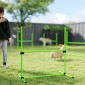Agility Set Dogs 4 τεμαχίων ρυθμιζόμενου ύψους Εξοπλισμός ευκινησίας με τσάντα μεταφοράς 4 εμποδίων 99 x 65 x 94 cm Πράσινη