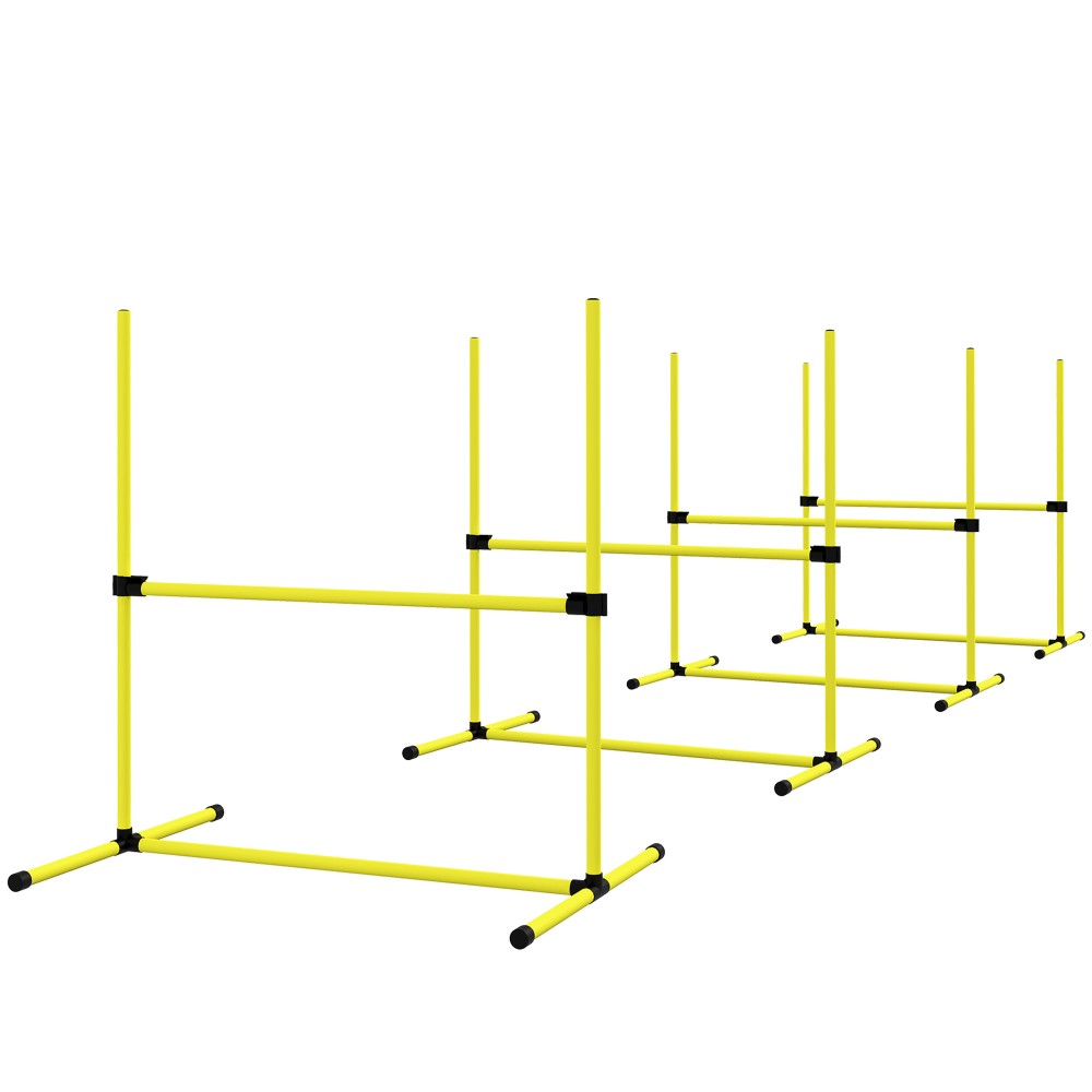 Dog Agility Set Hurdles/Slamon Bars/Ground Bars Carry Bag Heavy Duty Yellow