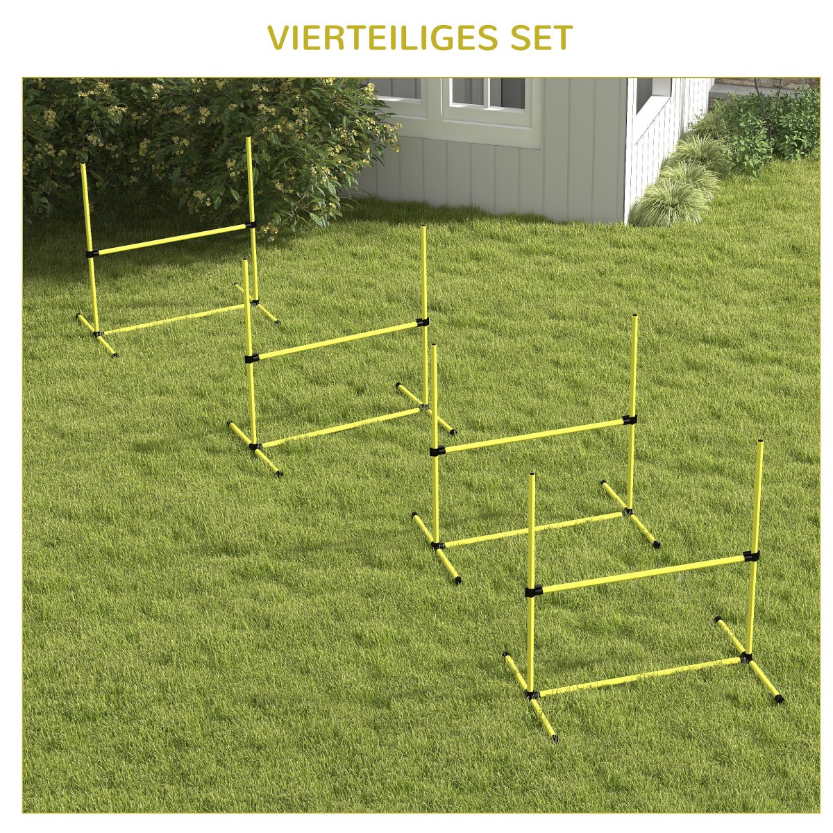 Dog Agility Set Hurdles/Slamon Bars/Ground Bars Carry Bag Heavy Duty Yellow