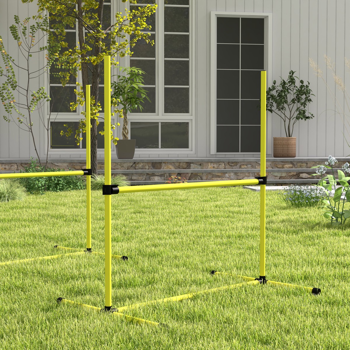 Dog Agility Set Hurdles/Slamon Bars/Ground Bars Carry Bag Heavy Duty Yellow