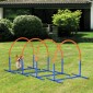 Σετ Agility για σκύλους, εκπαίδευση σκύλων, 4 σεντόνια, για αρχάριους, με τσάντα μεταφοράς, μπλε + πορτοκαλί, 88 x 64 x 95 cm
