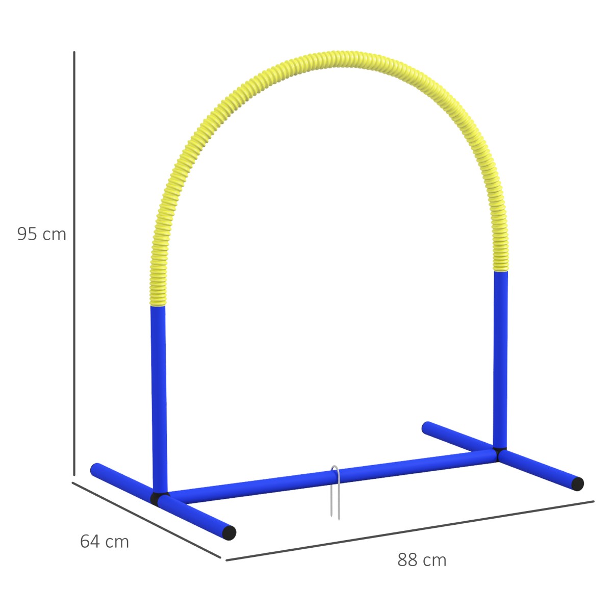 Σετ Agility για σκύλους, εκπαίδευση σκύλων, 4 σεντόνια, για αρχάριους, με τσάντα μεταφοράς, μπλε + κίτρινο, 88 x 64 x 95 cm