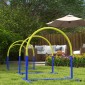 Σετ Agility για σκύλους, εκπαίδευση σκύλων, 4 σεντόνια, για αρχάριους, με τσάντα μεταφοράς, μπλε + κίτρινο, 88 x 64 x 95 cm