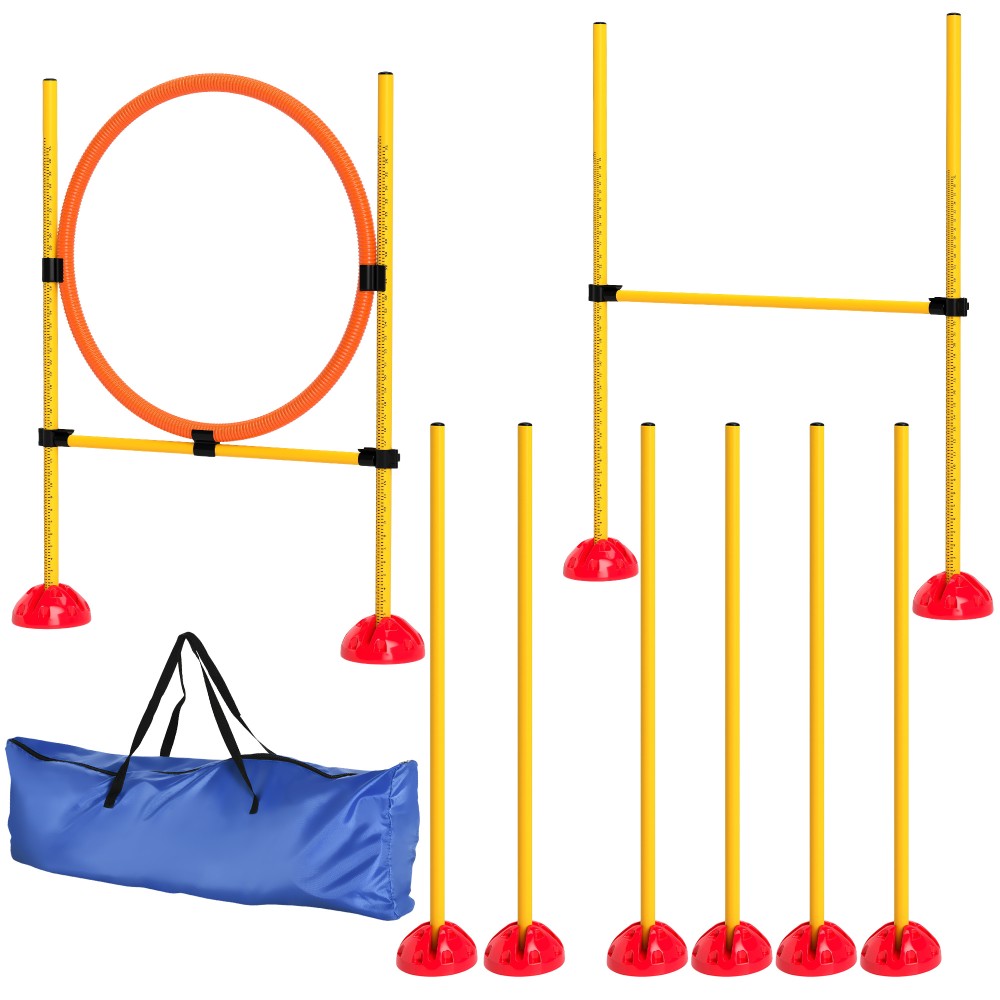 Agility Set Dogs 3 τεμαχίων γεμιζόμενος εξοπλισμός ευκινησίας για εμπόδια εκπαίδευσης σκύλων με κοντάρια σλάλομ