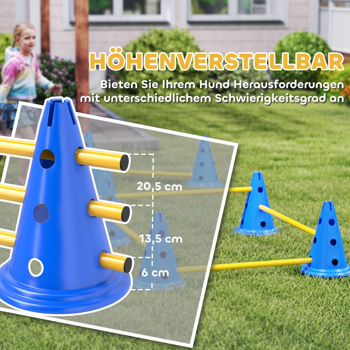 Agility Set Dogs Εξοπλισμός ευκινησίας 6 τεμαχίων για εκγύμναση σκύλων σετ με 12 κώνους τσάντα μεταφοράς 6 εμποδίων