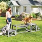 Dog Agility Σετ 3 τεμαχίων εξοπλισμού ευκινησίας με γέφυρα, σκάλες, πλατφόρμα, ξύλο ελάτης, 117 x 50 x 56 cm, γκρι