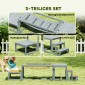 Dog Agility Σετ 3 τεμαχίων εξοπλισμού ευκινησίας με γέφυρα, σκάλες, πλατφόρμα, ξύλο ελάτης, 117 x 50 x 56 cm, γκρι