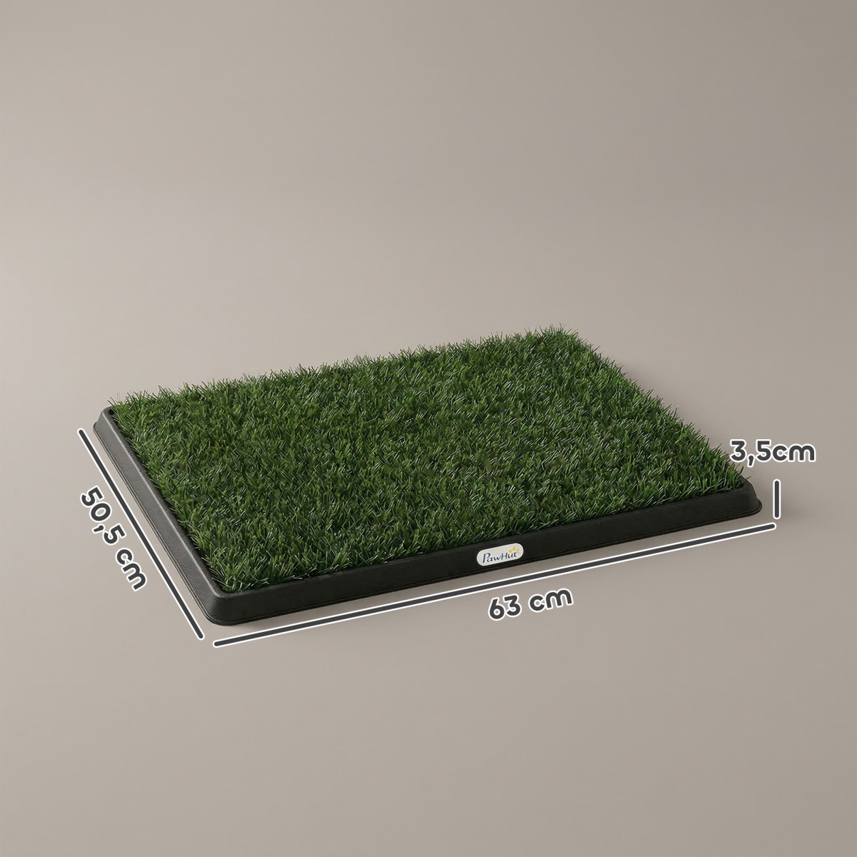 Τουαλέτα σκύλου 63 x 50,5 cm τουαλέτα σκύλου με 2 τεχνητό γρασίδι που πλένονται τουαλέτες κουταβιού για σκύλους για μπαλκόνι στο σπίτι μαύρο + πράσινο