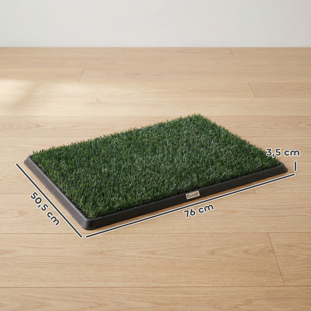 Τουαλέτα σκύλου 76 x 50,5 cm τουαλέτα σκύλου με 2 τεχνητό γρασίδι που πλένονται τουαλέτες κουταβιού για σκύλους για μπαλκόνι στο σπίτι μαύρο + πράσινο
