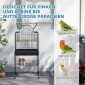 Κινητό κλουβί πουλιών για καναρίνια & μπατζάκια με κάτω μέρος, μεταλλικό πλέγμα, μαύρο