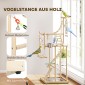 Bird Stand Bird Perch Σετ 4 επιπέδων Δίσκος από ανοξείδωτο ατσάλι Παιχνίδι από φυσικό ξύλο