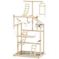 Bird Stand Bird Perch Σετ 4 επιπέδων Δίσκος από ανοξείδωτο ατσάλι Παιχνίδι από φυσικό ξύλο